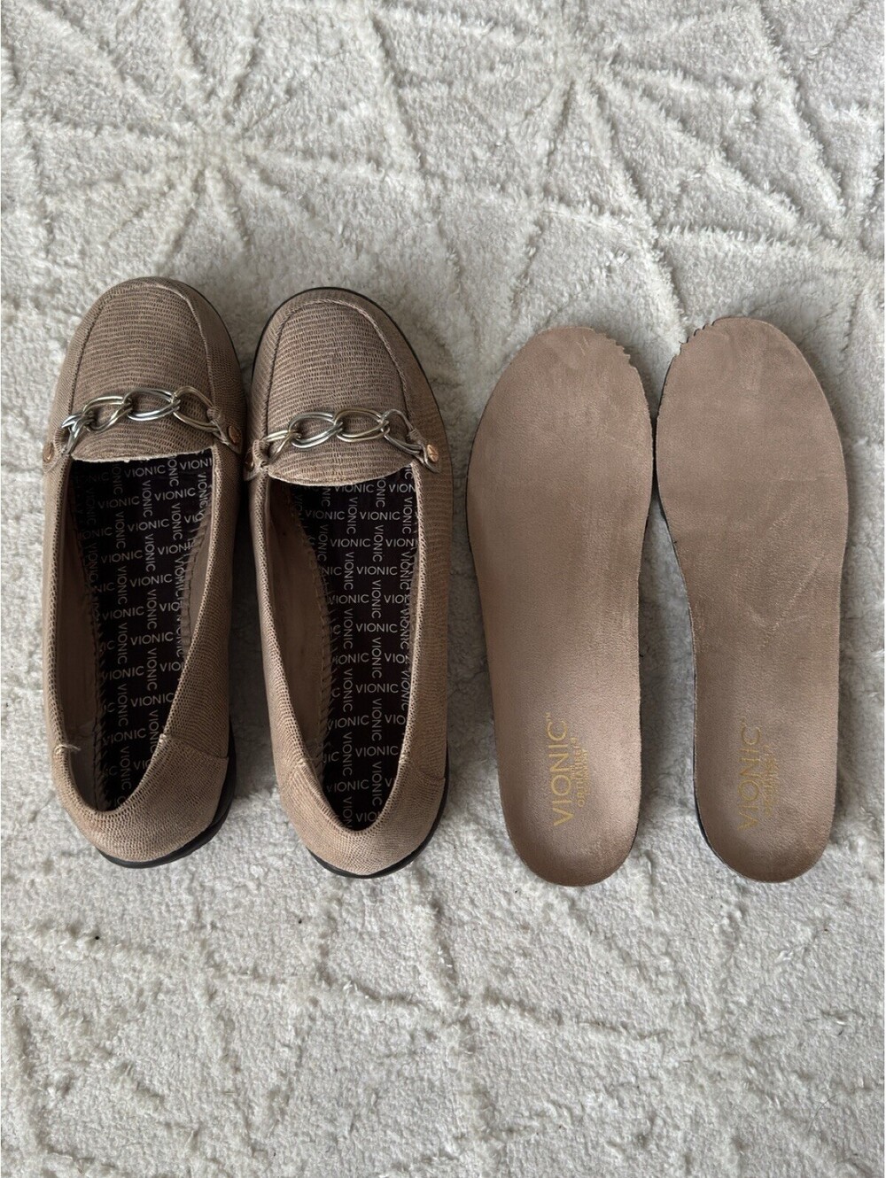 Vionic Alda Horsebit Loafers Women’s US 9 Wide Pewter Embossed Leather Comfort - Picture 5 of 9